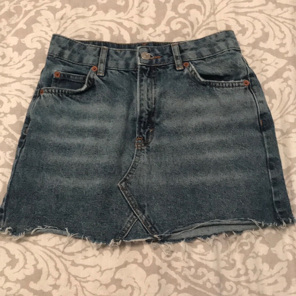 top shop moto petite denim skirt size 0